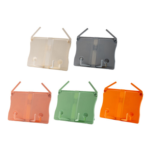 Foldable Book Rest with Page Clip Plastic Reading Stand-White 1