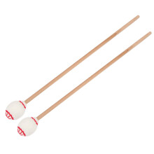 Marimba Mallets Maple Handle Medium Hard Wool Ball White Head Wooden Percussion Sticks Pair