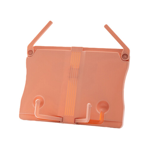 Foldable Book Rest with Page Clip Plastic Reading Stand-Pink