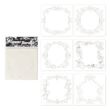 6 stuks uitgeholde bloemstencils 5x5 inch wasbare-De bloem