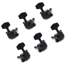 Black Acoustic Guitar Tuning Pegs Set, Semi‑Enclosed Heavy Duty Heads, Stable Tuning Performance