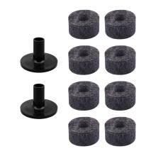 10X Drum Cymbal Felt Pads and Sleeves Set, Grey Cymbal Protection Kit for Stable Hardware Fit and Noise Isolation