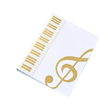 A4 Music Folder with 80 Pockets, Waterproof Sheet Music Storage Organizer for Piano Score, White