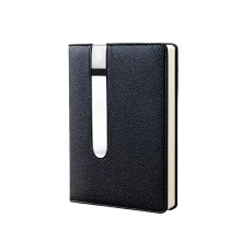 Hardcover-Notizbuch aus PU-Leder, 130 Blatt, liniert,-Schwarz