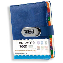 Carnet de mots de passe compact au format B6 comprenant une-Bleu