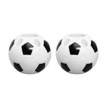 Dessin animé Football Forme En Plastique Stylo Tasse-2 noirs