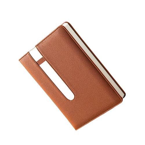 Carnet de notes en cuir PU à couverture rigide, 130-brun