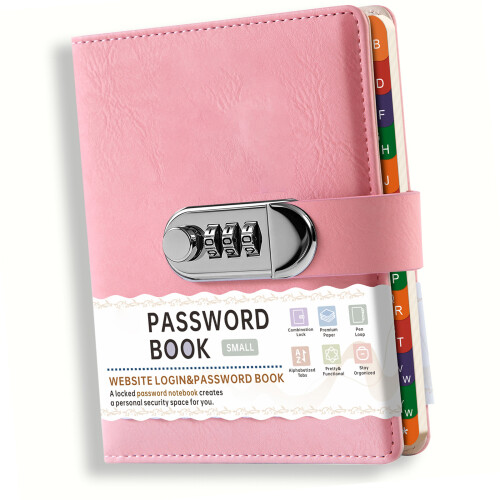 Compacts B6 Size Password Notebook Featuring Build In-Pink
