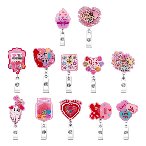 Shimmering Sequins Retractable ABS Badge Holder for Doctor-6 1