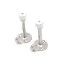 Stainless Steel Door Stopper 4 Inch Wall Mount with Builtin Hanging Hook Heavy Duty Durable Protection