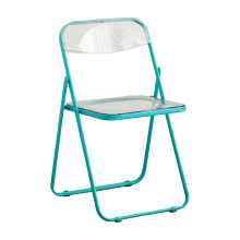 Outdoor Stackable Plastic Dining Chairs Blue Set, Lightweight Weatherproof Seating for Patio Restaurant Event