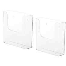 2pcs Wall Mounted Magazine Holder Clear Brochure Display Rack SpaceSaving Organizer for Office and Home