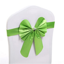 10pcs Red Spandex Chair Sashes with Elastic Bows, Elegant Satin Finish for Wedding Party Decor