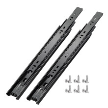 1 Pair 8 Inch Full Extension Drawer Slides Heavy Duty Ball Bearing Cabinet Runners 45kg Black Steel