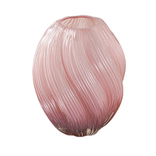 Glass Vases with Twisted Spirals Textured Modern Florals-2