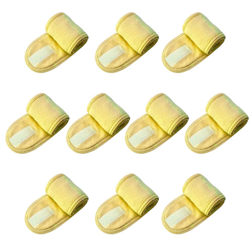 10Pcs Double Layer Headbands for Secure Hair Management-Yellow