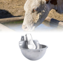 Livestock Automatic Waterer with Durable Stainless Steel Bowl for Cow Pig Sheep Goat, Easy Mounting Design
