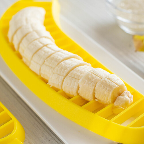 6 pcs Yellow Banana Cutter, Plastic Fruit Slicer 1