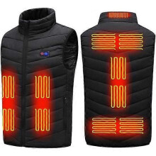 (XXXL, Black) Heated Vest For Men And Women With Usb Port Heated 3 Temperature Levels Electrically Heated, Washable - Black