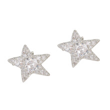 Décoration d'écouteurs scintillante, Clip d'oreille en-Argent