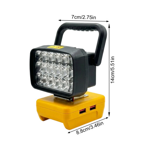 Durability LED Illumination Bar With 3.4A USB Output for 18/20V 2