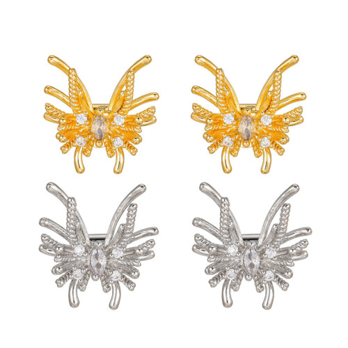 Breloques pour écouteurs à la mode, motif papillon,-Argent 1