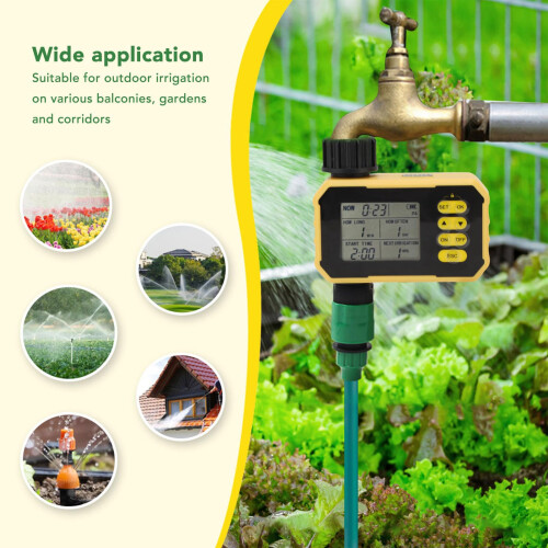 Smart Irrigation Controller Solar Water Timer with Rain Sensor, Multi Program Scheduling, Filter for Garden 2