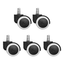 Office Chair Wheels 5pcs Universal Rubber Casters Silent Smooth Rolling Heavy Duty Swivel Replacement