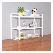 Small Bookshelf with Sturdy Metal Frame, Space Saving Desktop Bookcase Organizer 50x20x36cm