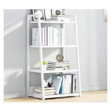 4 Tier Ladder Bookshelf 60cm Industrial Wood and Metal Storage Shelf for Small Living Room