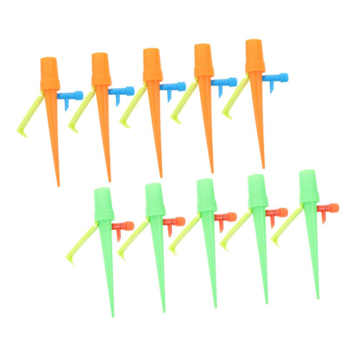Self Watering Spikes 10 Pack, Adjustable Flow Automatic Plant Watering System for Potted Plants