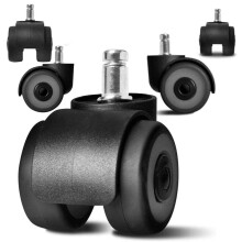 Office Chair Wheels 2 Inch Heavy Duty Replacement Casters Set of 5, Quiet Smooth Rolling for Hardwood Floors