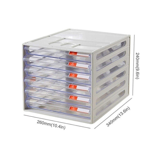 Plastic File Cabinet 6Layer Desktop Drawer Organizer for A4 Documents with Visible Front Design 2