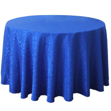 (220cm, Royal Blue) Tablecloths Machine Washable Neat Edges Round Spillproof Polyester Fabric Table Cover For Home