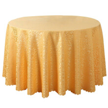 (180cm, Gold Yellow) Tablecloths Machine Washable Neat Edges Round Spillproof Polyester Fabric Table Cover For Home