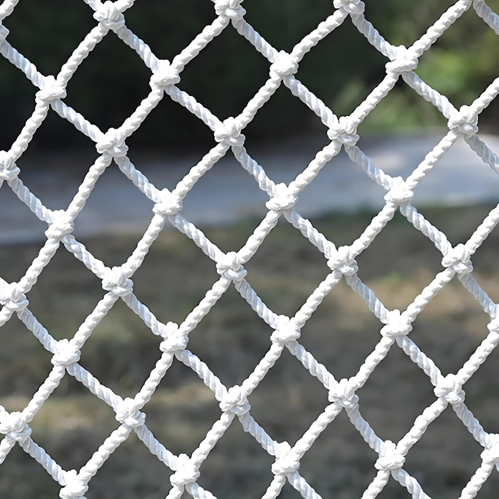 Polyester Safety Rope Net 7X7ft For Balcony Stairway Playground Climbing Durable Protection White