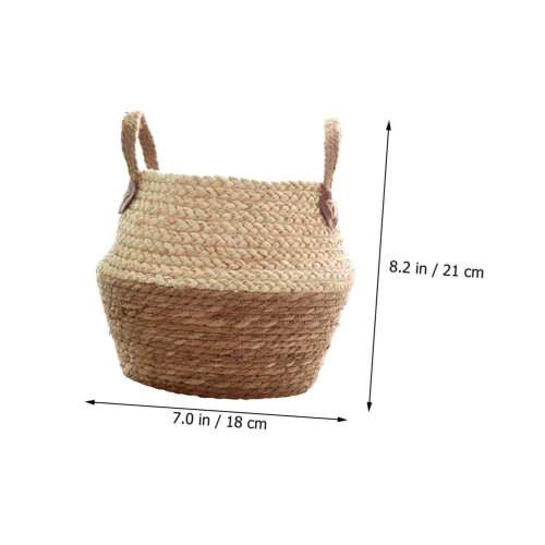 Wicker Basket Handwoven Rustic Design Decorative Straw Storage Basket with Handle for Home Decor 1