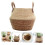 Wicker Basket Handwoven Rustic Design Decorative Straw Storage Basket with Handle for Home Decor 4