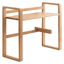 Natural Wood Bookshelf Organizer, Multipurpose Small Bookcase Display Rack, Compact SpaceSaving Design, Size 2