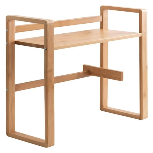 Natural Wood Bookshelf Organizer, Multipurpose Small Bookcase Display Rack, Compact SpaceSaving Design, Size 2