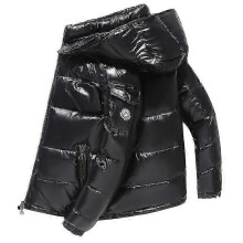 (L 55-70kg, black) Winter Men's Warm Hooded Duck Down Jacket Short Coat