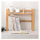 Natural Wood Bookshelf Organizer, Multipurpose Small Bookcase Display Rack, Compact SpaceSaving Design, Size 2 2