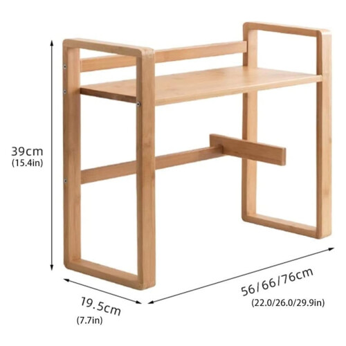 Natural Wood Bookshelf Organizer, Multipurpose Small Bookcase Display Rack, Compact SpaceSaving Design, Size 2 2