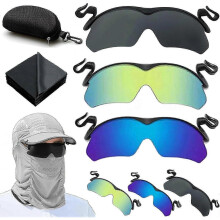 (Dark grey) Clip Cap Sports Sunglasses, Mens Clip on Sunglasses for Fishing Biking Hiking Cycling Golf Eyewear Uv400