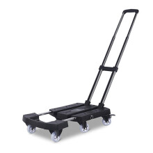 Heavy Duty Folding Hand Truck 200KG Capacity, 6 Wheel Foldable Platform Trolley with Brake Wheels and Adjustable Handle, Blue