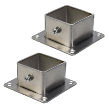 2PCS Post Brackets Deck Post Base for Wood Fence, Silver 1.5x1.5 Inch Weatherproof Metal Support