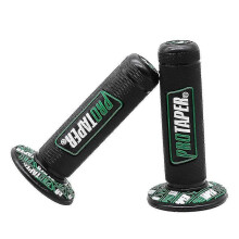 (Green black) Motorcycle Handle Grips Motocross Protaper Grip Handlebar Dirt Pit Bike 7/8" Handlebar Rubber Gel Dual Density Mx Grips