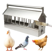 Automatic Chicken Waterer with Float Valve, Stainless Steel Poultry Water Dispenser for Ducks and Pigeons