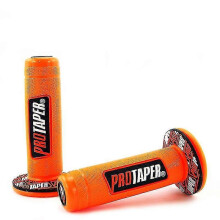 (Orange) Motorcycle Handle Grips Motocross Protaper Grip Handlebar Dirt Pit Bike 7/8" Handlebar Rubber Gel Dual Density Mx Grips