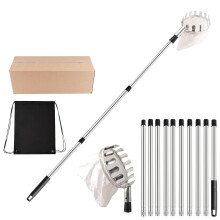 Extendable Fruit Picker Pole with Basket, Lightweight Durable Harvest Tool for Apple and Pear Trees